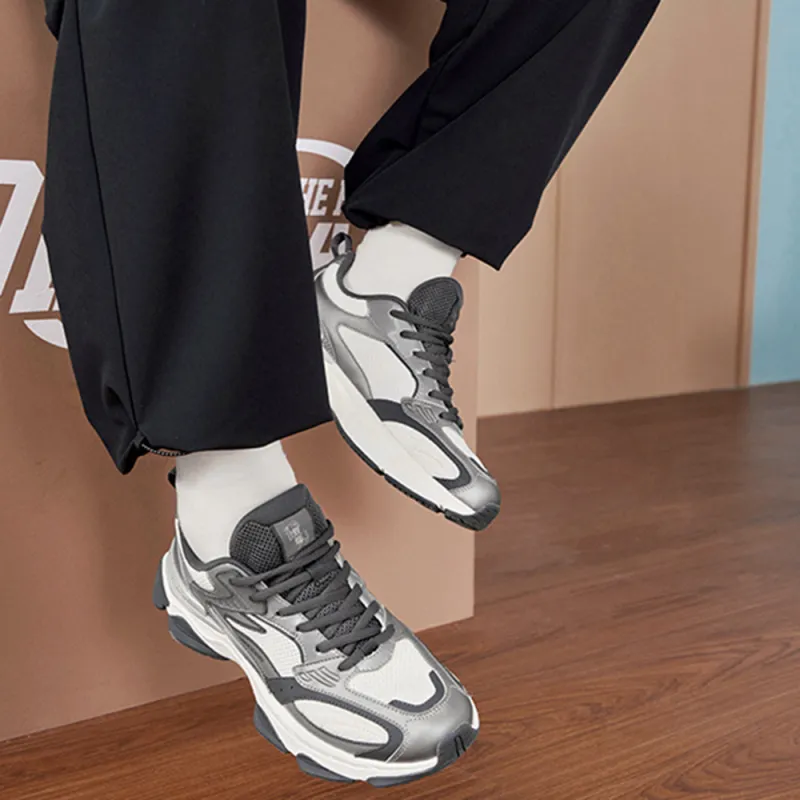 QIAODAN Dry Cushioned Slip Resistant Breathable Low Top Casual Shoes Men's White Silver-5