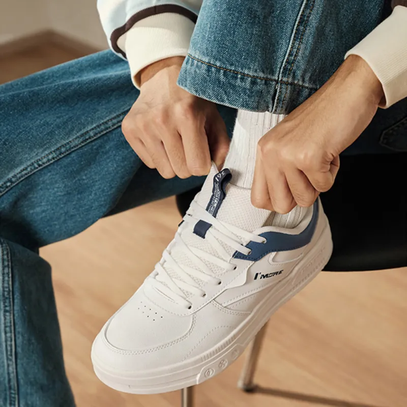 361° Air Force One Water Resistant Lightweight Low Top Skateboard Shoes Men's White Blue-3