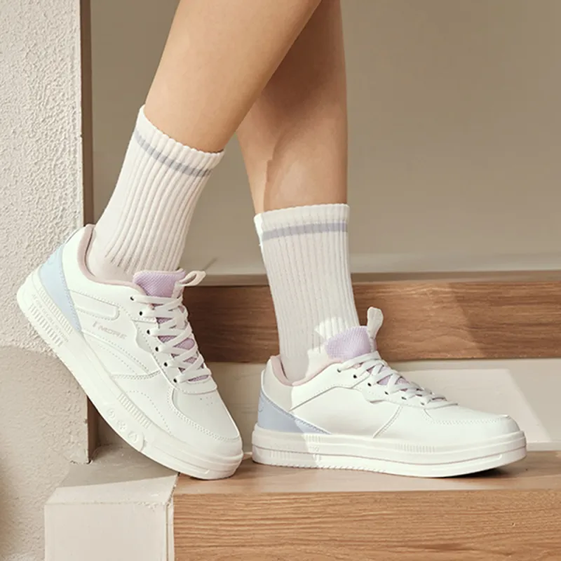 361° Air Force One Water Resistant Lightweight Low Top Skateboard Shoes Women's White-3