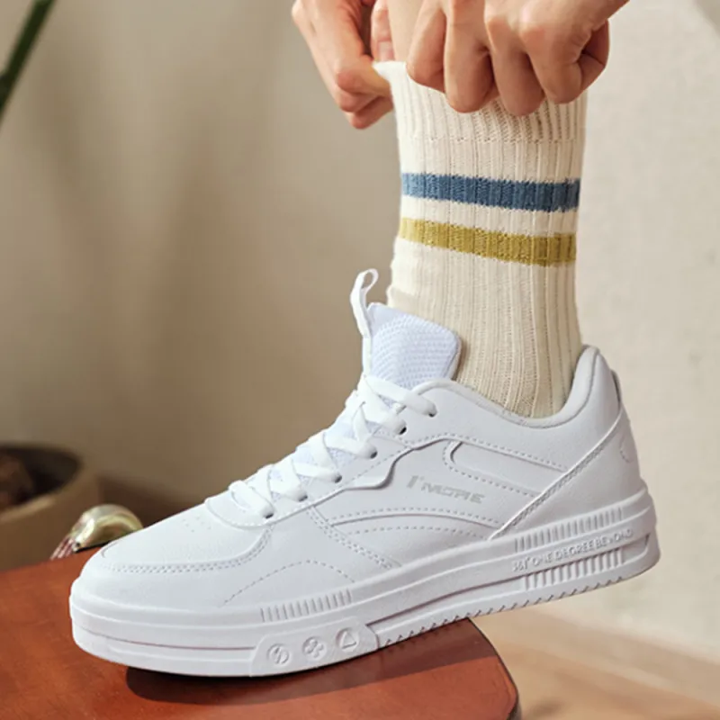 361° Air Force One Water Resistant Lightweight Low Top Skateboard Shoes Women's White-4