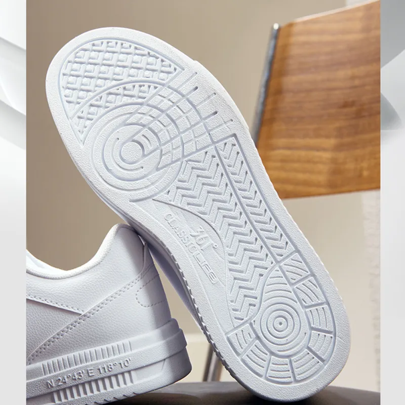 361° Air Force One Water Resistant Lightweight Low Top Skateboard Shoes Women's White-3