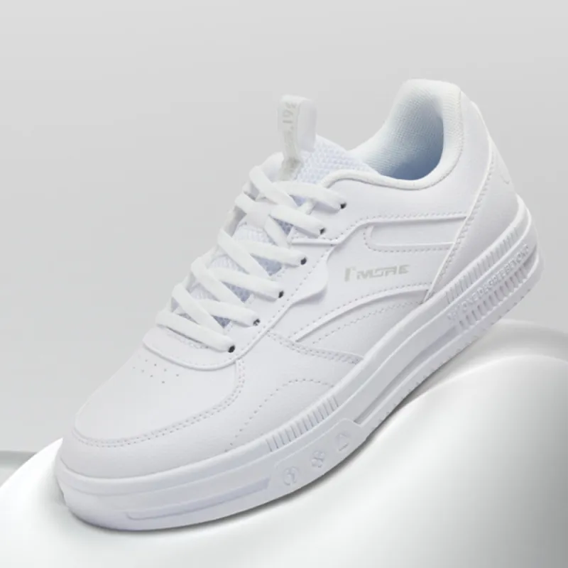 361° Air Force One Water Resistant Lightweight Low Top Skateboard Shoes Women's White-2
