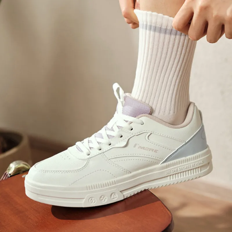 361° Air Force One Water Resistant Lightweight Low Top Skateboard Shoes Women's White-2