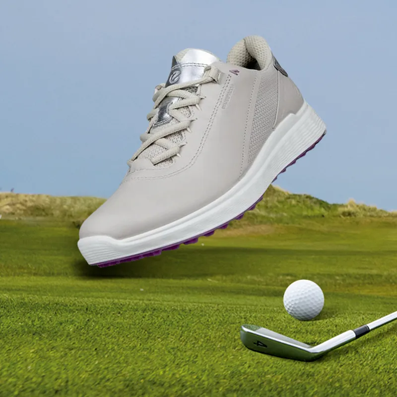 Ecco S Casual Anti Slip Wear Resistant Low Top Golf Shoes Women's Gravel Gray/Silver-4