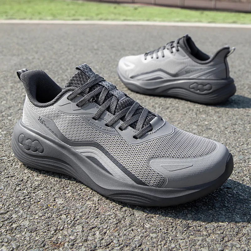 361° Slip-Resistant Lightweight Breathable Low-Top Sprint Running Shoes Men's Gray-3