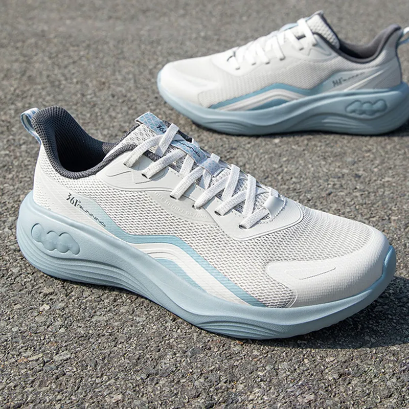 361° Durable Lightweight And Breathable Low Top Sprint Running Shoes Men's White Blue-1