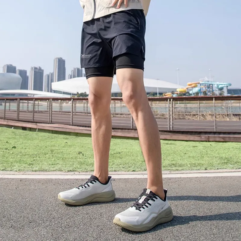 361° Durable Lightweight And Breathable Low-Top Casual Running Shoes Men's White Gray-6