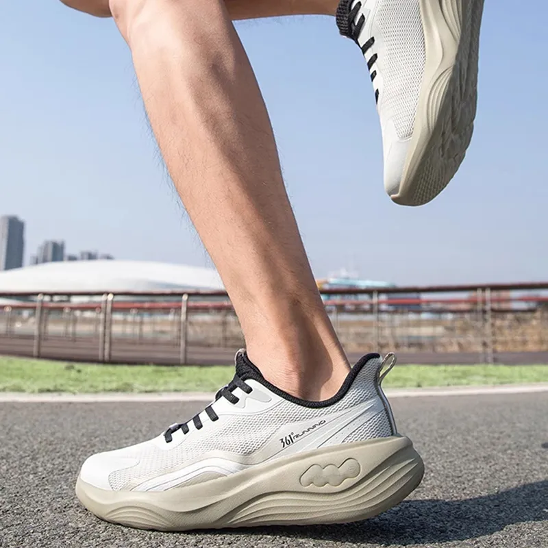 361° Durable Lightweight And Breathable Low-Top Casual Running Shoes Men's White Gray-5