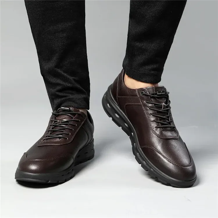 Aung San Non slip Wear resistant Shock Absorption Low Top Casual Shoes Men's Brown Red-6