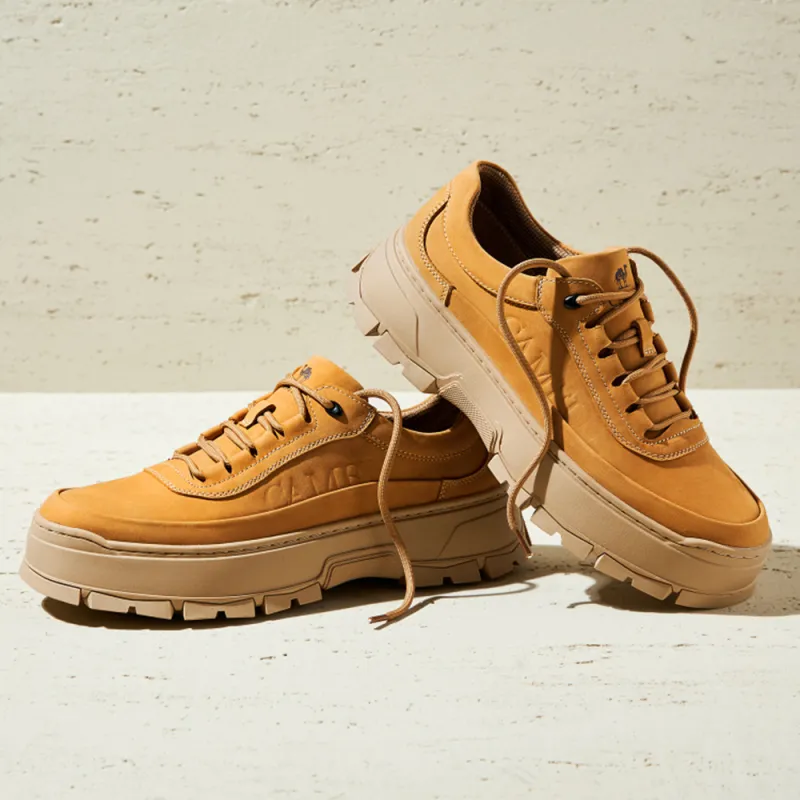 CAMEL Work Boots Men Low Top Khaki/Desert Yellow-4
