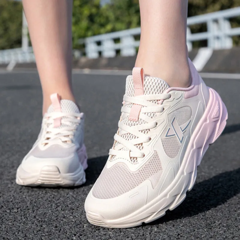 XTEP Breathable And Resilient Low Top Casual Running Shoes Women's White Pink-3