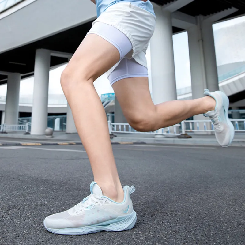 361° Slip Resistant Breathable Low Top Casual Running Shoes Men's White Blue-3