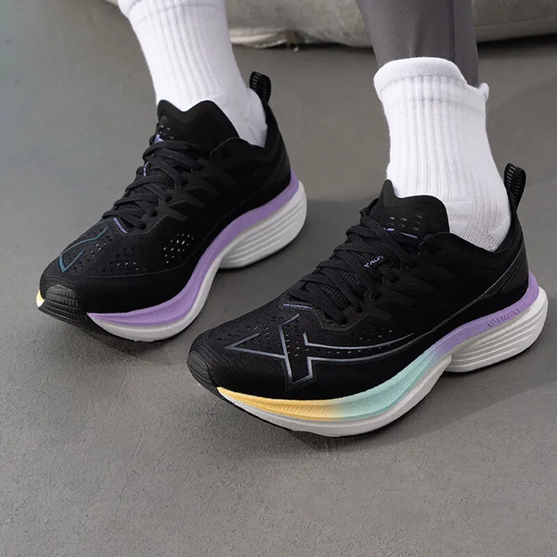 XTEP Cushioning, Slip Resistant, Lightweight Low Top Casual Training Running Shoes Women's Black-6