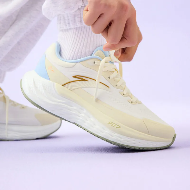 Anta Travel Step PG7 Rebound Low Top City Commute Running Shoes Women's Ecru-4