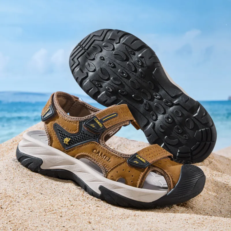 CAMEL Beach Sandals Men Midnight Black, Bronze-6