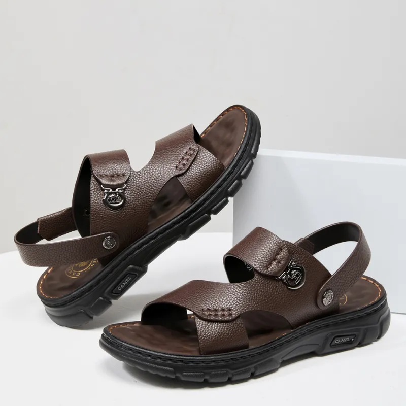CAMEL Beach Sandals Men Black, Brown-5