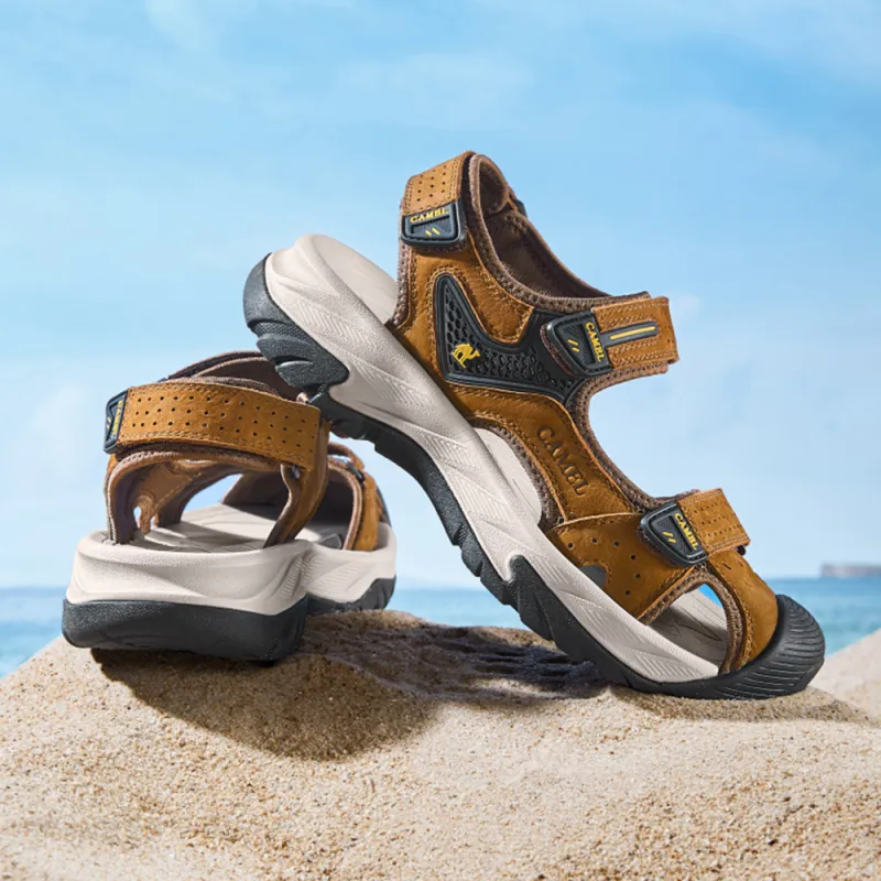 CAMEL Beach Sandals Men Midnight Black, Bronze-5