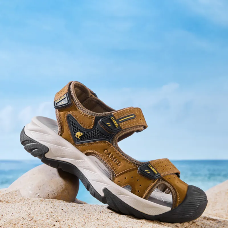 CAMEL Beach Sandals Men Midnight Black, Bronze-4