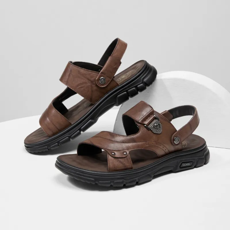CAMEL Beach Sandals Men Brown, Black-3