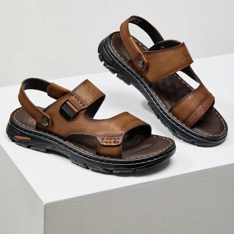 CAMEL Beach Sandals Men Brown, Earth Yellow, Black-6