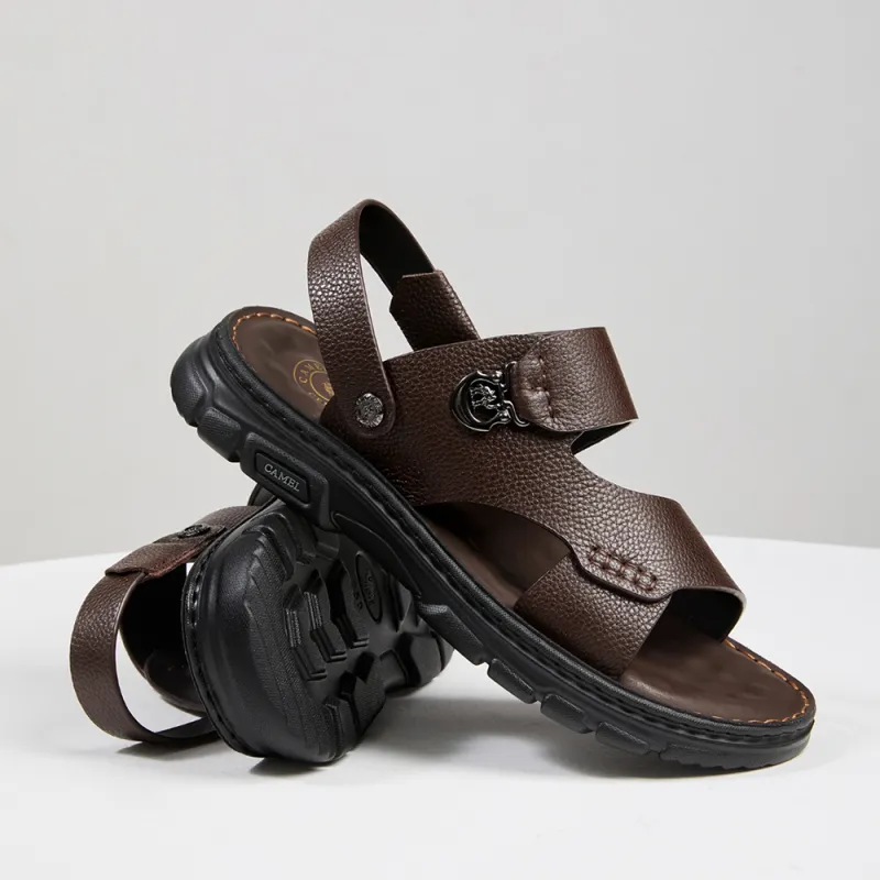 CAMEL Beach Sandals Men Black, Brown-6