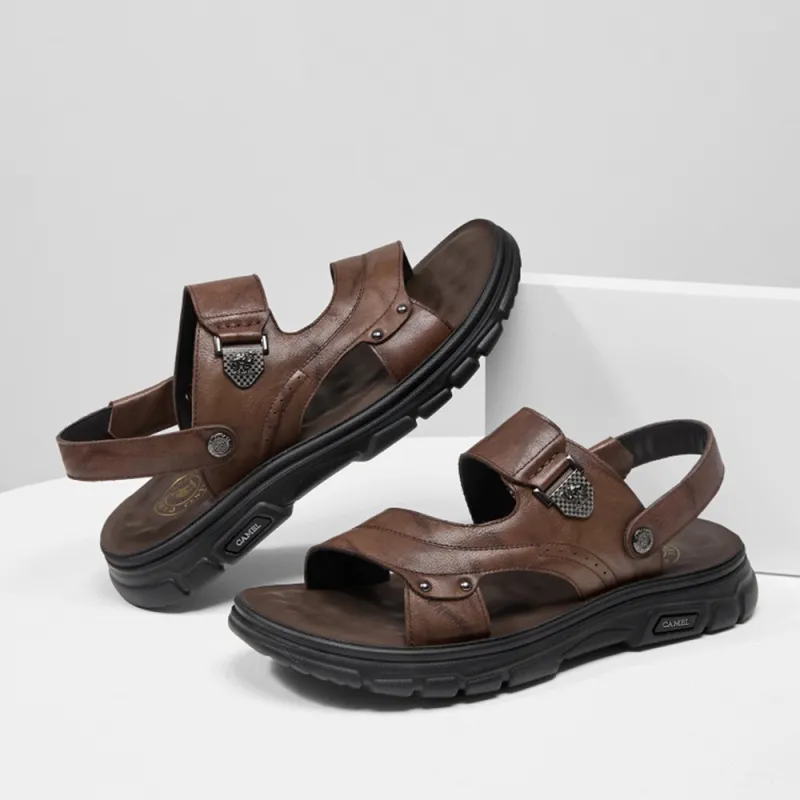 CAMEL Beach Sandals Men Brown, Black-2