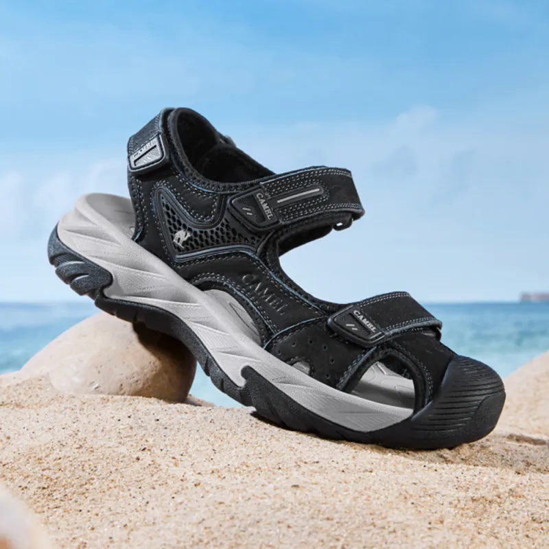 CAMEL Beach Sandals Men Midnight Black, Bronze-1