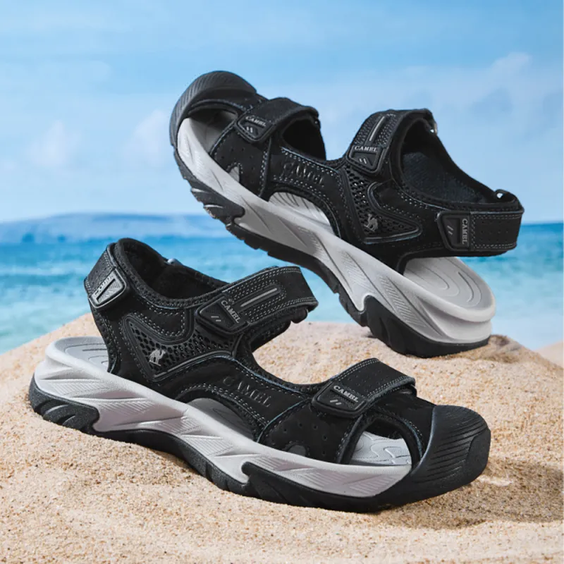 CAMEL Beach Sandals Men Midnight Black, Bronze-2