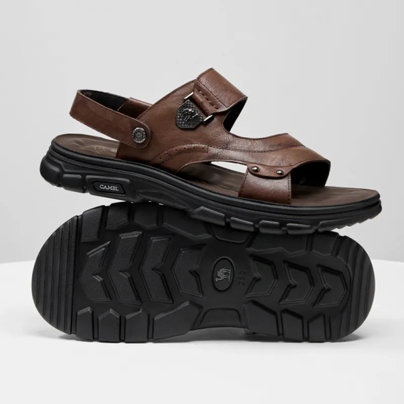 CAMEL Beach Sandals Men Brown, Black-4