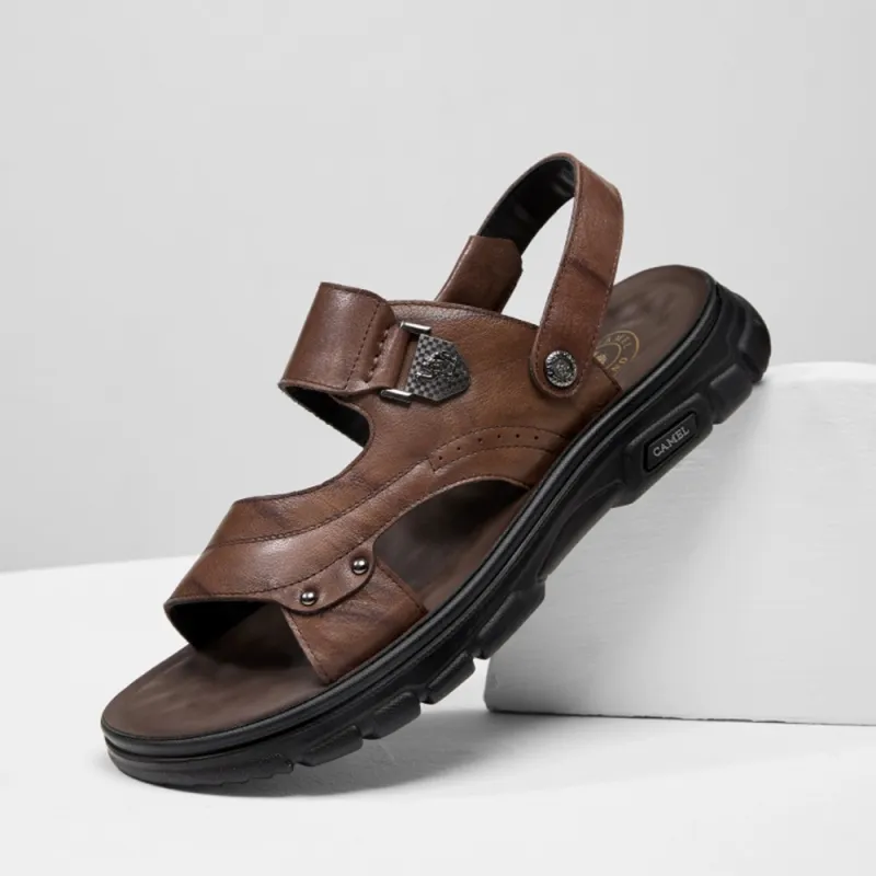 CAMEL Beach Sandals Men Brown, Black-1