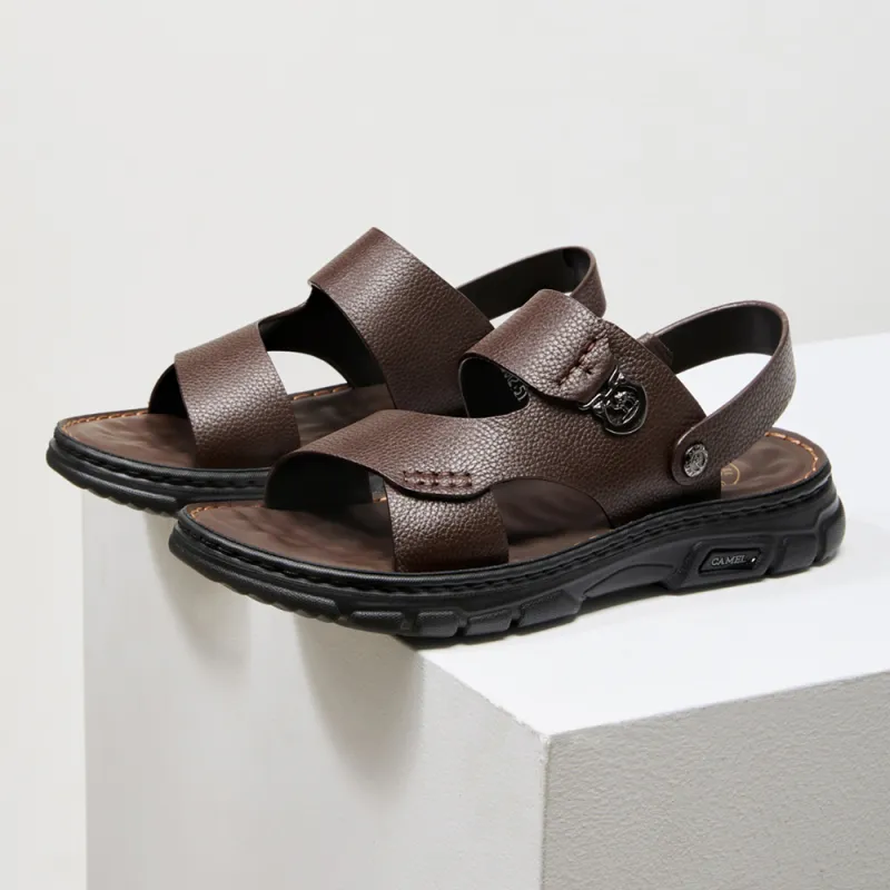 CAMEL Beach Sandals Men Black, Brown-4