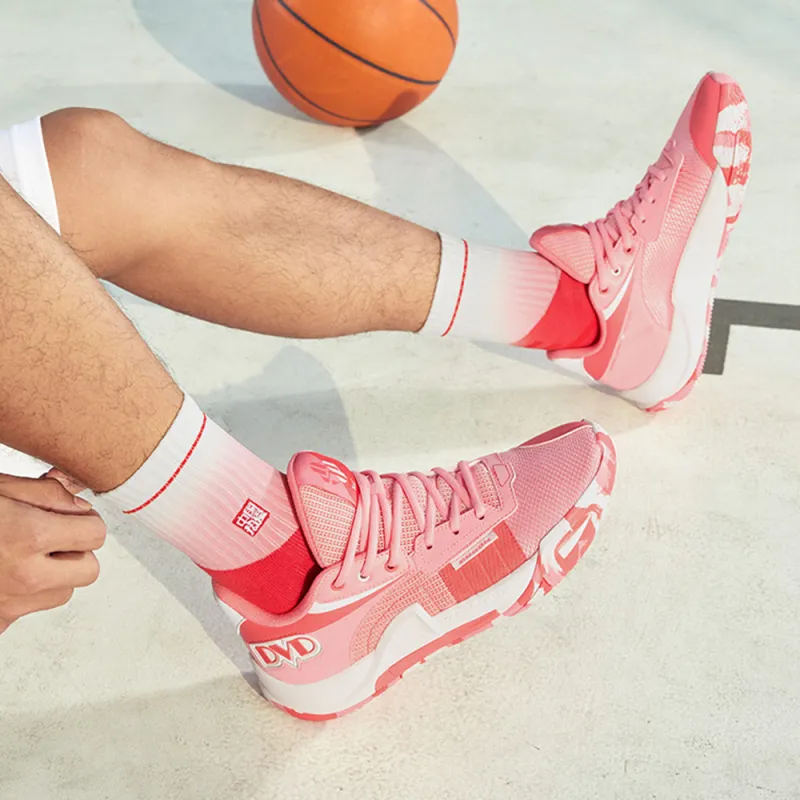 361° Anti Slip Wear Resistant Low Top Basketball Shoes Men's Sunset Coral-3