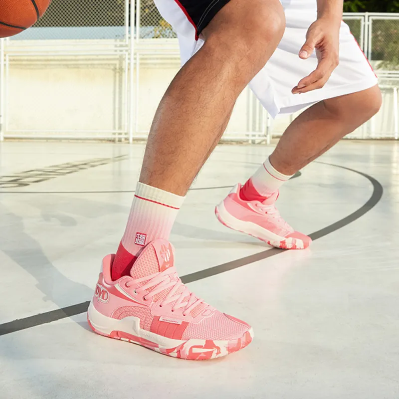 361° Anti Slip Wear Resistant Low Top Basketball Shoes Men's Sunset Coral-2