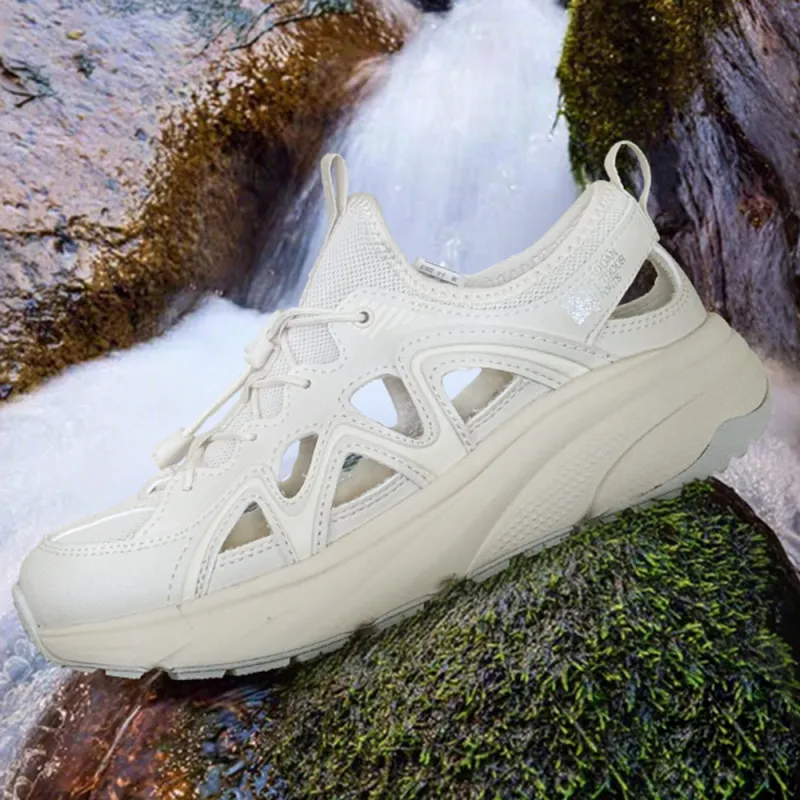 QIAODAN Slip Resistant And Breathable River Trekking Shoes Women's Beige-3