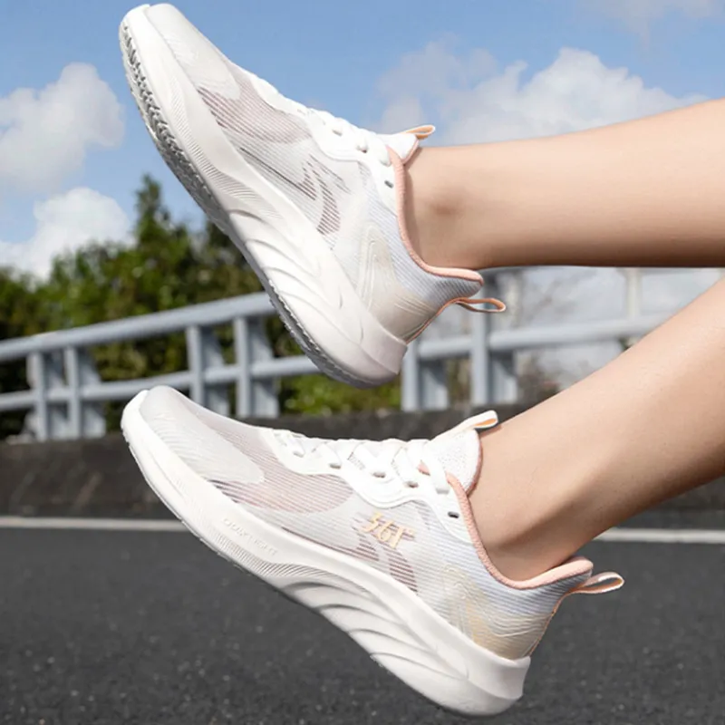 361° Abrasion Resistant Breathable Low Top Casual Running Shoes Women's White-3