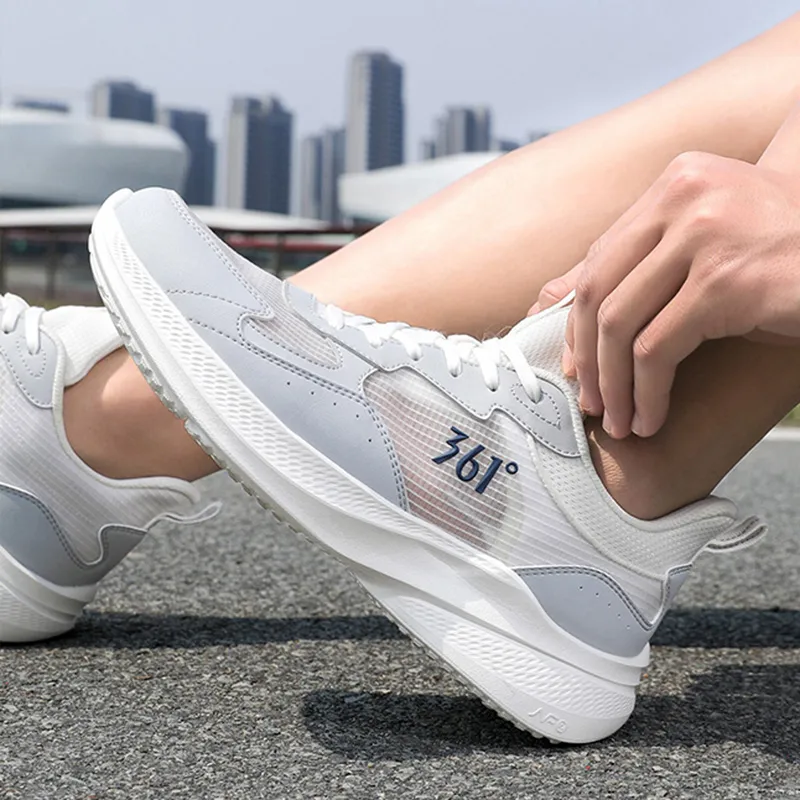 361° Slip Resistant, Abrasion Resistant, Breathable Low Top Casual Running Shoes Men's White Gray-2