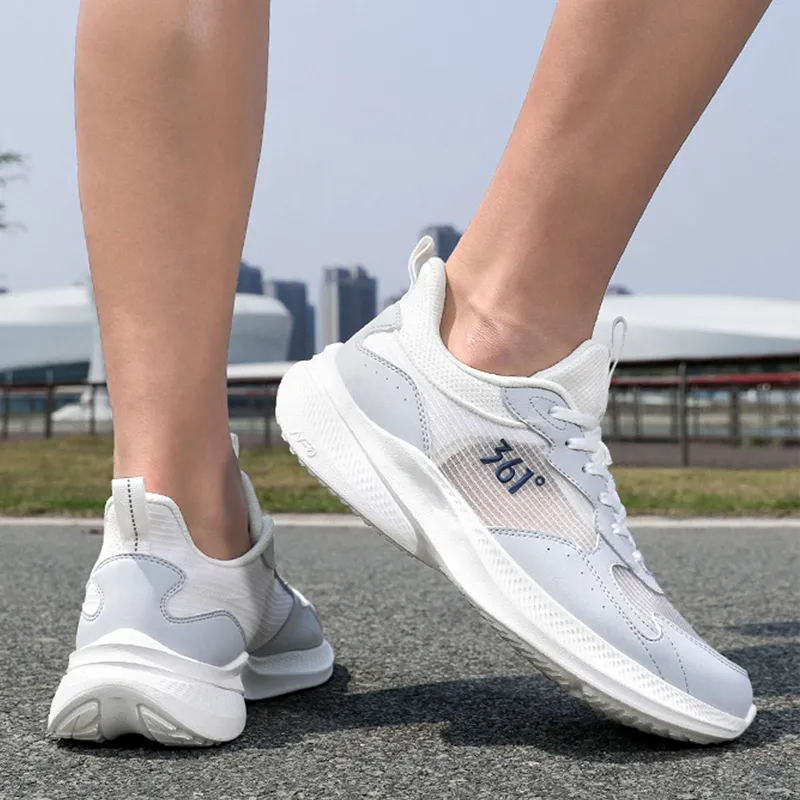 361° Slip Resistant, Abrasion Resistant, Breathable Low Top Casual Running Shoes Men's White Gray-4