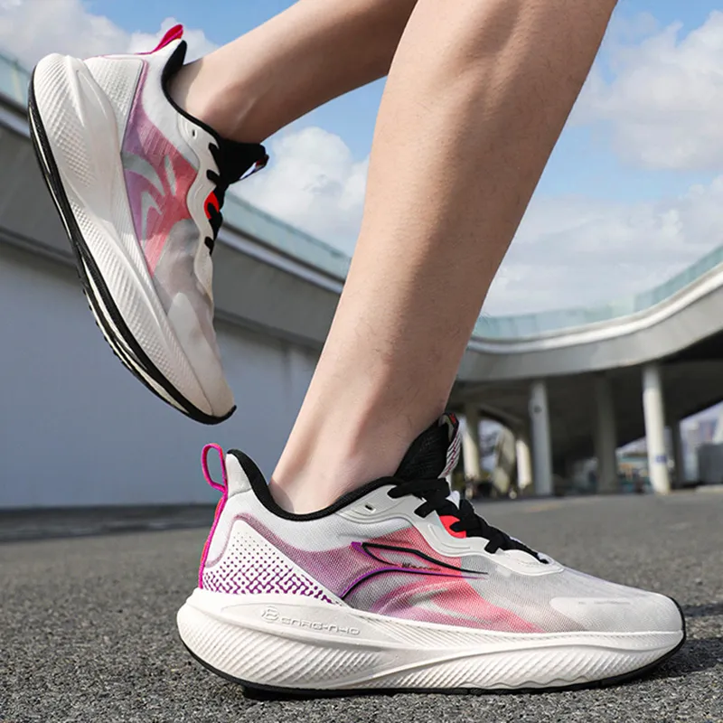 361° Slip Resistant And Breathable Low Top Carbon Plate Sprint Running Shoes Men's White Red Black-1