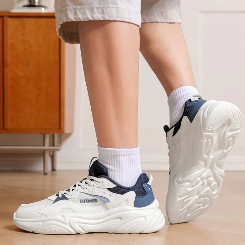 361° Wear resistant And Lightweight Low Top Casual Shoes Men's White Blue-4