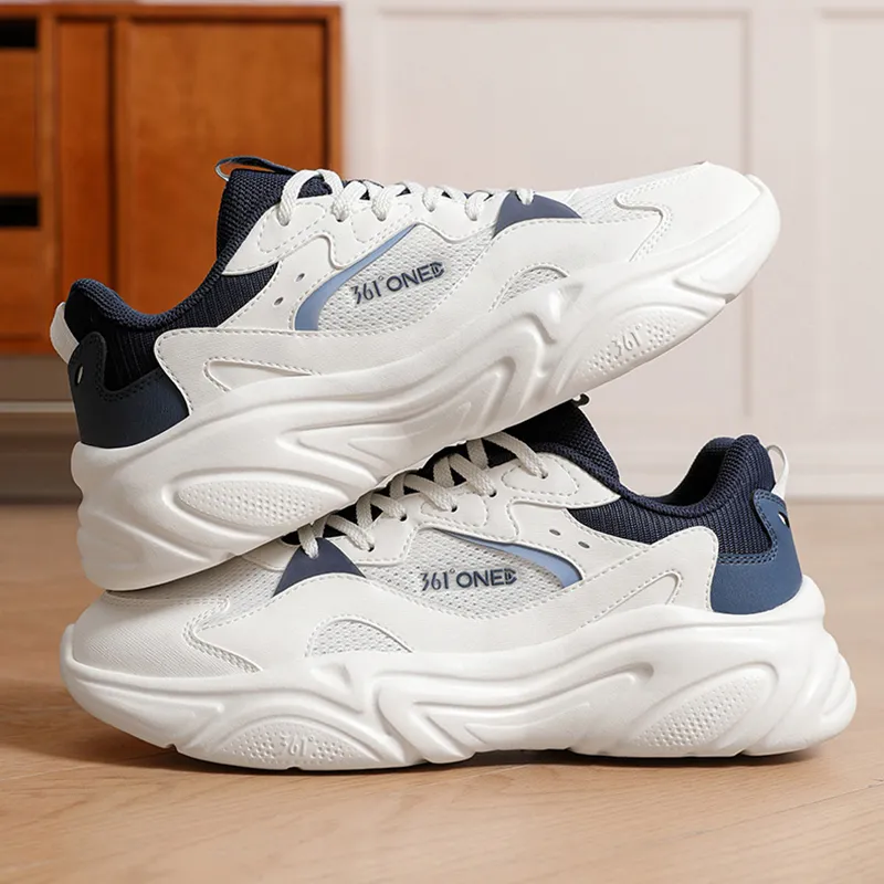 361° Wear resistant And Lightweight Low Top Casual Shoes Men's White Blue-1
