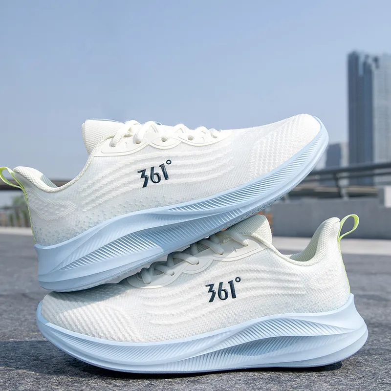 361° Anti Slip Wear Resistant Low Top Casual Running Shoes Men's White Blue-1