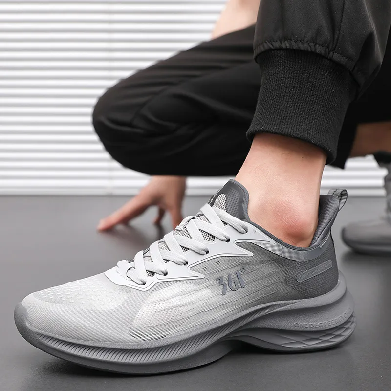 361° Slip Resistant, Abrasion Resistant, Breathable Low Top Sprint Running Shoes Men's Cyclical Gray Obsidian Black-2