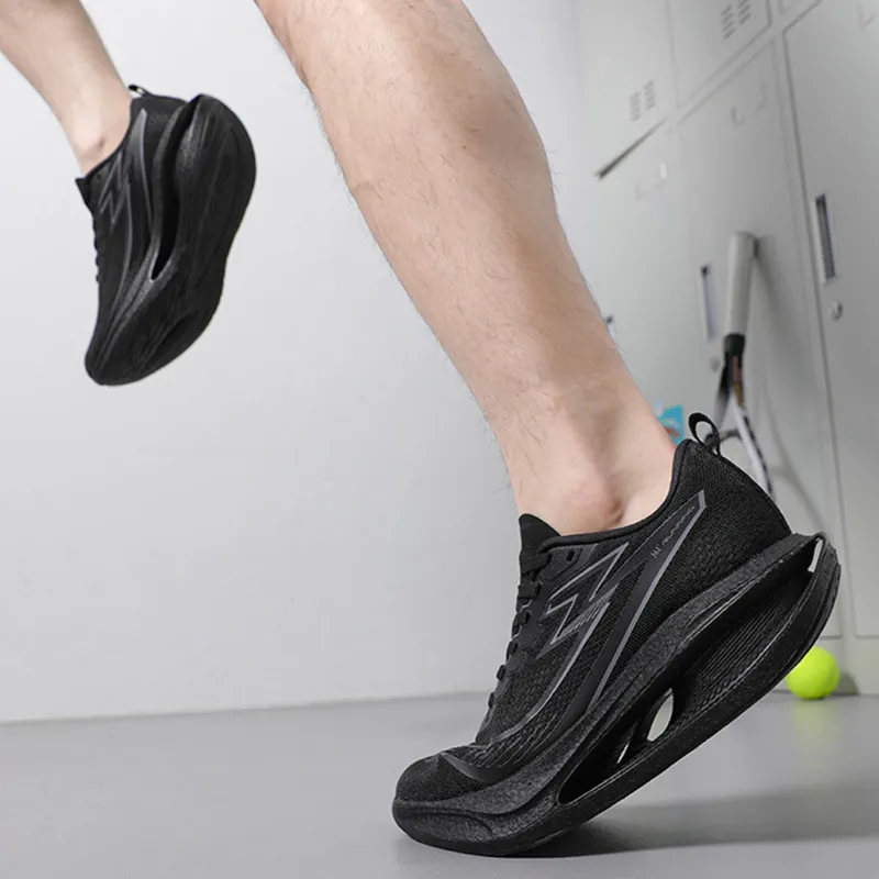 361° Charcoal Floating Series Running Shoes Men Low Top Obsidian Black/Smoke Gray-3