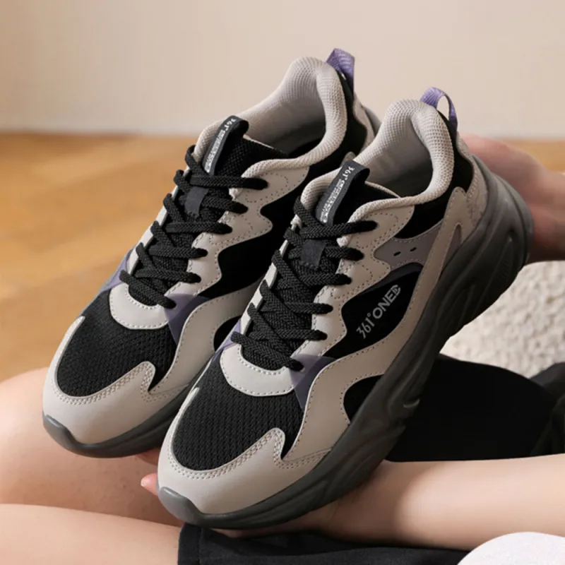 361° Wear resistant And Lightweight Low Top Casual Shoes Women's Black White-1