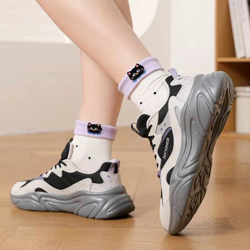 361° Wear resistant And Lightweight Low Top Casual Shoes Women's Black White-4