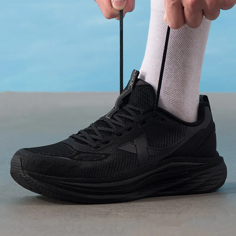 XTEP Shock Absorbers With Slip Resistant Features Low Top Casual Training Running Shoes Men's Black-4
