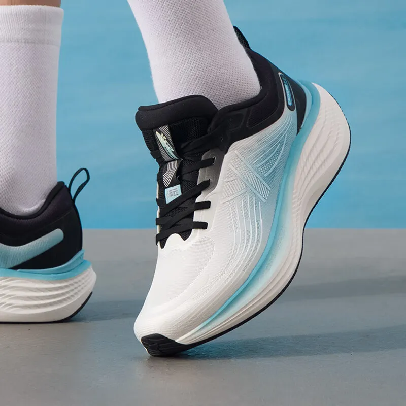 XTEP Shock Absorbers With Slip Resistant Features Low Top Casual City Commute Running Shoes Men's White Black Blue-5