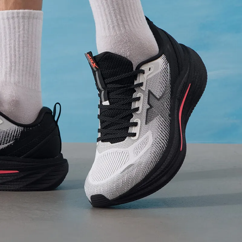 XTEP Shock Absorbers With Slip Resistant Features Low Top Marathon Training Running Shoes Men's White Black-5
