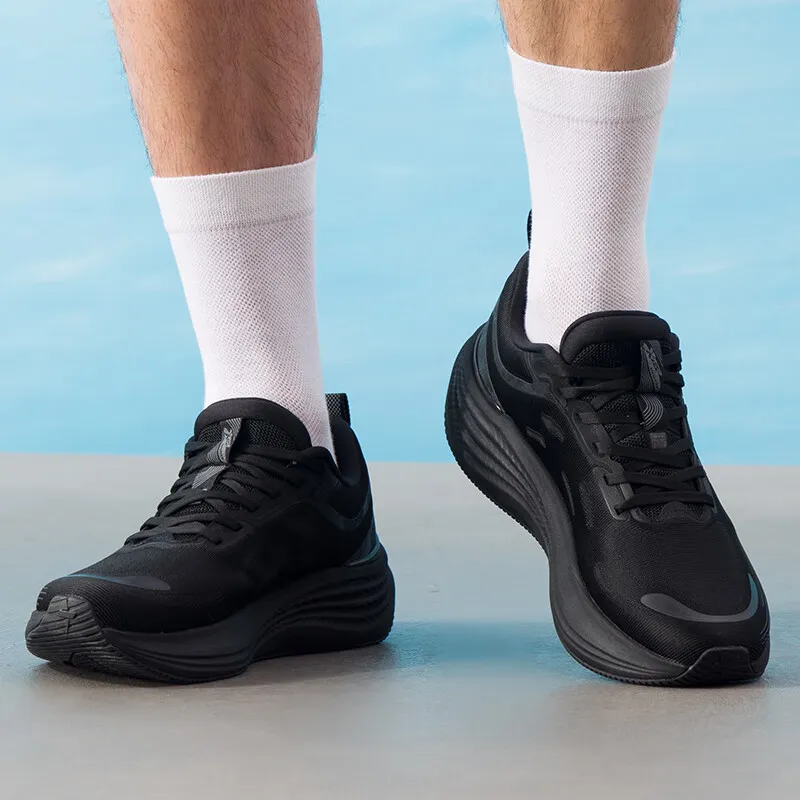 XTEP Shock Absorbers With Slip Resistant Features Low Top Casual City Commute Running Shoes Men's Black-6