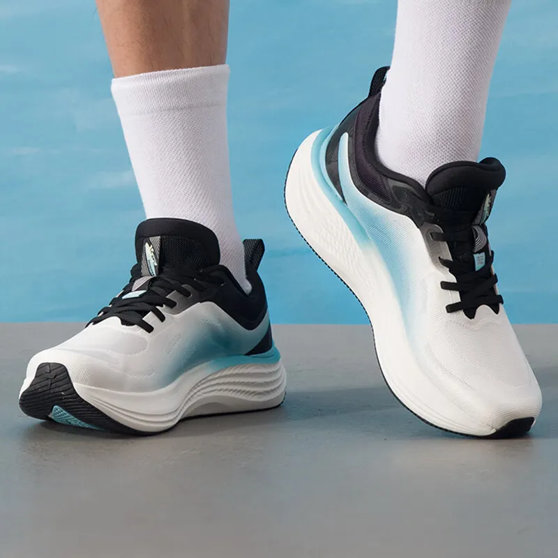 XTEP Shock Absorbers With Slip Resistant Features Low Top Casual City Commute Running Shoes Men's White Black Blue-6
